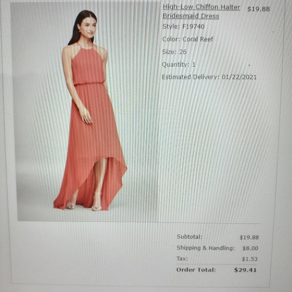 Coral Reef high low dress size 26